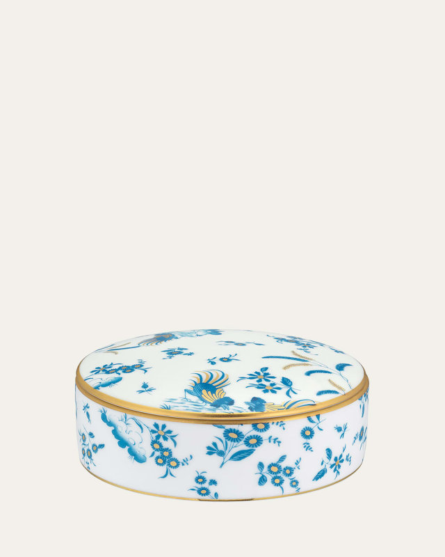 Oro di Doccia Turquoise Round Covered Box